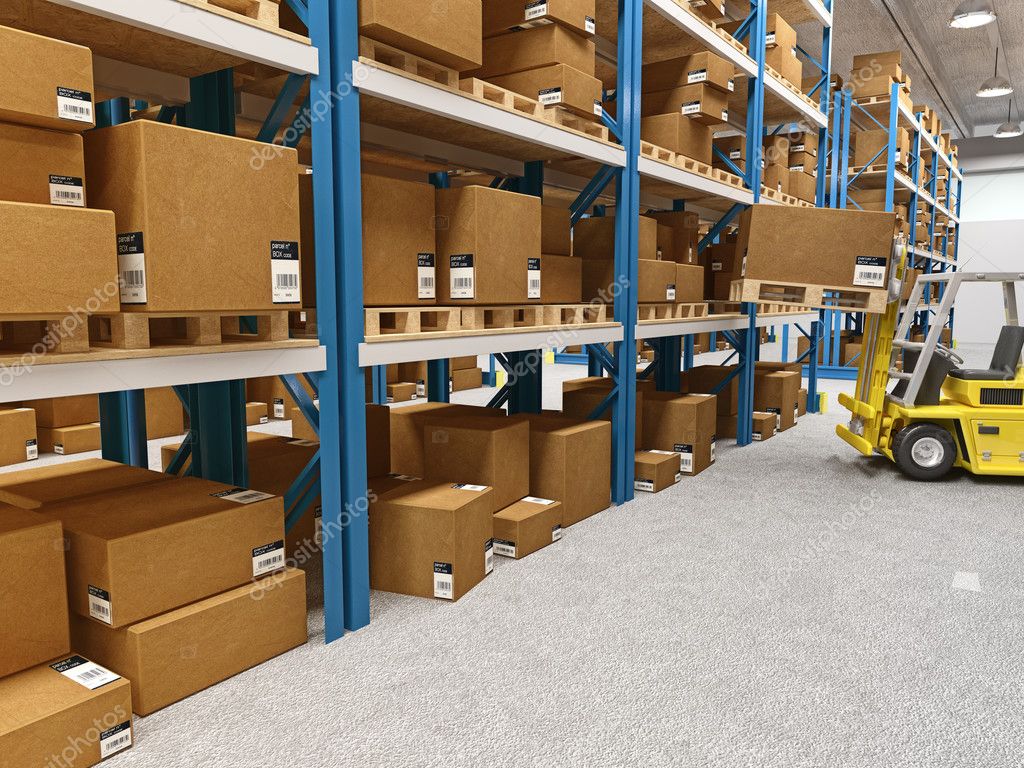 Regały paletowe w magazynie logistycznym